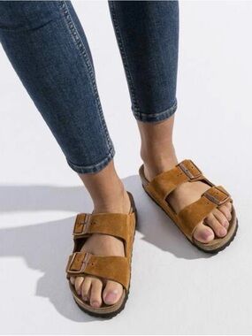 Birkenstock Mink Arizona Soft Footbed Suede Leather 39